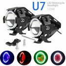 1PC 125W U7 Motorcycle LED Headlight Driving Fog Spot Light Strobe Lamp