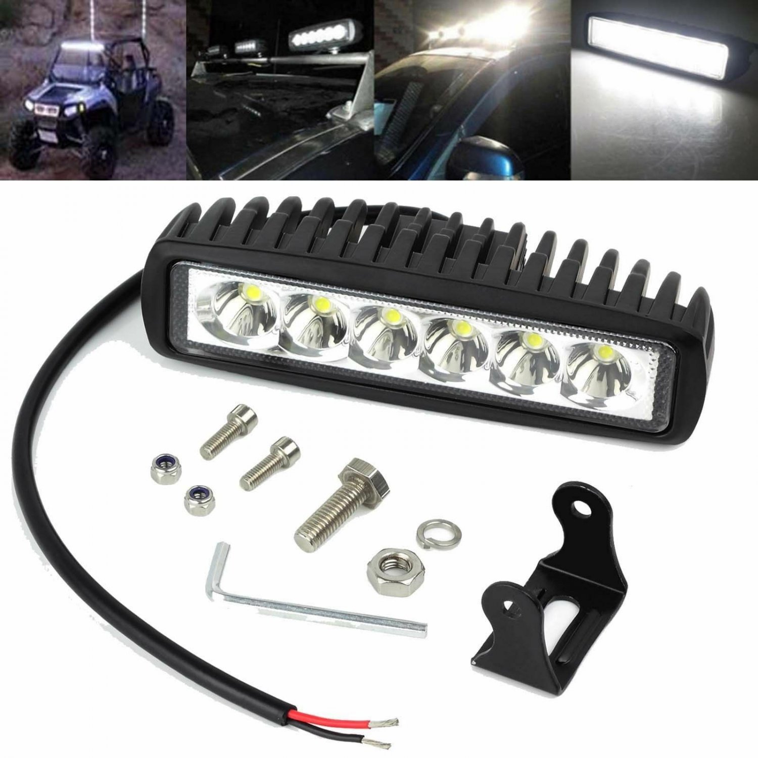 6inch 36W Slim Led Light Bar Spot Flood Motorcycle ATV 4X4WD Bumper Backup Pods
