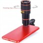 HD 12x Optical Zoom Clip on Camera Lens Phone Telescope For Universal Cell Phone