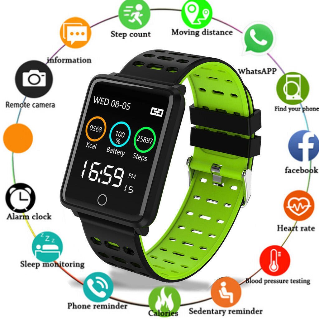 Waterproof Smart Watch Blood Pressure/Heart Rate Bracelet for iphone iOS Android
