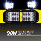 2X 4'' inch Work Cube Side Shooter LED Light Bar Spot Flood Driving Fog Pod 90W