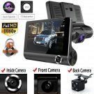 4" HD 1080P Dual Lens Rearview Car DVR Camera Video Recorder Dash Cam G-Sensor