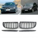 Gloss Black Front Kidney Double Rims Grille Fit For Bmw E90 E91 4-Door 05-08 CHY