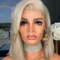 Short Straight Synthetic Hair Wig Ombre Blonde Bob Side Part Full Short Wigs CHY