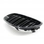 2pcs Front Kidney Grille Grill For BMW E60 E61 5 Series 03-10 Black Dual Slat CY