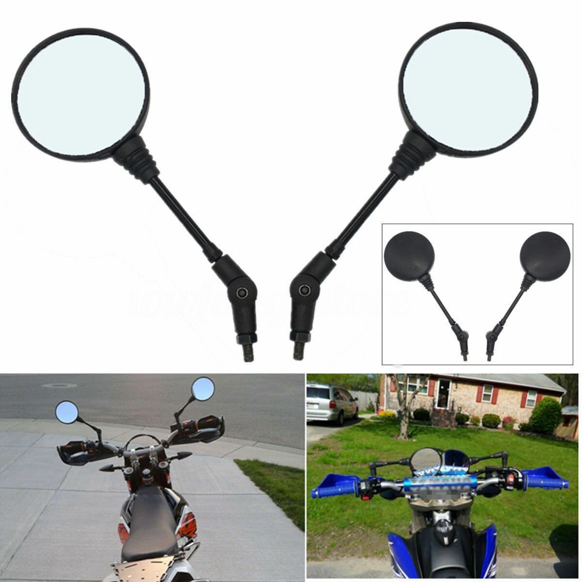 Folding Rear Mirror Round Motorcycle Universal 8mm 10mm Thread Mirror For Honda