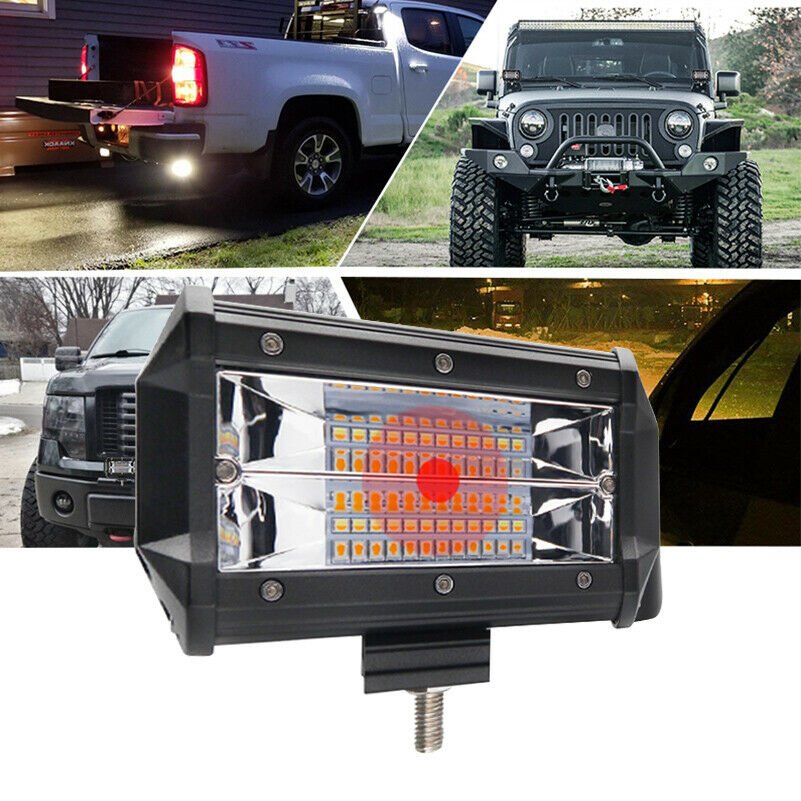5" LED Pod Work RV Light Bar Spot Beam Off-Road Driving Fog Lights 12V 72W CHY