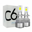 Pair H7 60W 6000LM COB LED Headlight Bulbs Kit High/Low Beams 6000K White Lamp