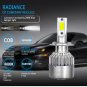 Pair H7 60W 6000LM COB LED Headlight Bulbs Kit High/Low Beams 6000K White Lamp