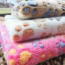 100x80cm Pet Warm Mat Paw Print Cat Dog Puppy Fleece Soft Blanket Bed Cushion CY