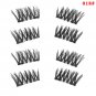 2Pairs/8Pcs Double Magnetic 3D False Eyelashes Long Natural Eye Lashes+Tweezer Y