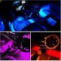 4x RGB 12LED Car Auto Interior Neon Atmosphere Strip Light Music Remote Control