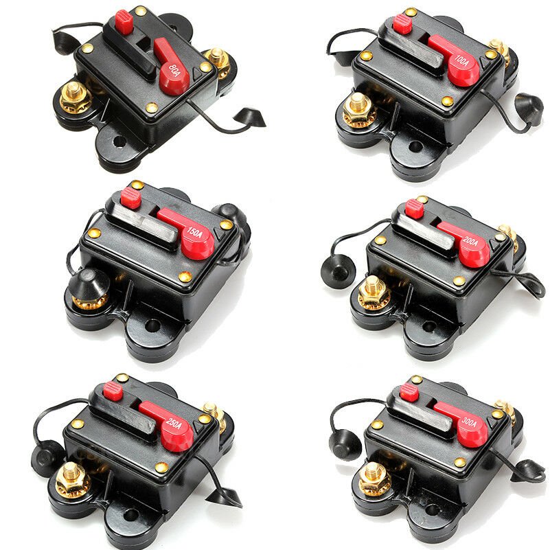 100-300A AMP Circuit Breaker Car Marine Stereo Audio Inline Replace Fuse 12V-24V
