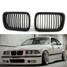1 Pair Matte Black Front Hood Kidney Grill Grille For BMW 3 Series E36 M3 97-99
