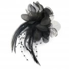 Women Pearl Corsage Hair Clip Flower Fascinator Feather Hairpin Party Wedding