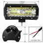 1PC Tri Row 7 inch 360W LED Work Light Bar Spot Offroad SUV Driving Strip Light