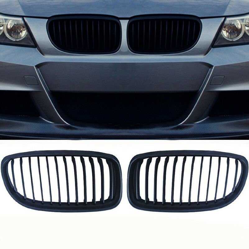 2X Black Front Kidney Grill Grille For BMW E90 E91 LCI 325i 328i 335i 4D 09-11