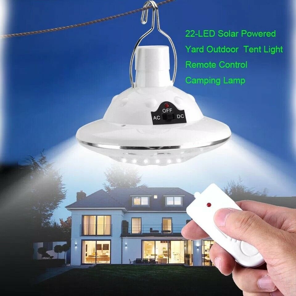 22LED Outdoor/Indoor Solar Lamp Hooking Camp Garden Light With Remote Control