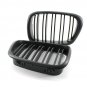 Pair For BMW E39 01-04 Matte Black Front Hood Kidney Grilles Grills Left&Right