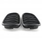 Pair For BMW E39 01-04 Matte Black Front Hood Kidney Grilles Grills Left&Right