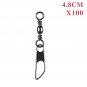 100pcs/lot Brass Barrel Swivel With Interlock Snap Fishing Lure Tackle Connector