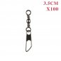 100pcs/lot Brass Barrel Swivel With Interlock Snap Fishing Lure Tackle Connector