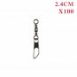 100pcs/lot Brass Barrel Swivel With Interlock Snap Fishing Lure Tackle Connector