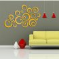 24Pcs 3D Circles Mirror Wall Sticker Removable Decal Vinyl Mural Home Decor CHY