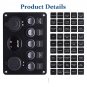 5 Gang Toggle Switch Panel Breaker LED Voltmeter RV Car Marine Boat 12-24V Kit