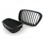 PAIR MATTE BLACK FLAT KIDNEY SPORT CENTER GRILL FOR 99-03 BMW E39 525 530 540 M5