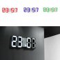 Modern Digital 3D LED Wall Clock Alarm Clock Snooze 12/24H Display Decor USB CHY