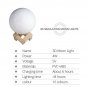 3D Printing Moon Lamp USB LED Night Light Moonlight Touch Color Changing 8-22CM