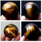 Dark Yellow Asian Tiger Eye Quartz Crystal Healing Ball Sphere 20-22mm Toy CHY