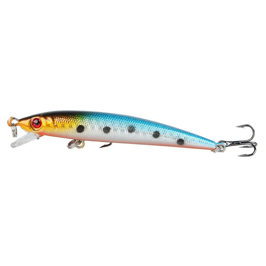 5Pcs Fishing Lures Laser Minnow 9cm/6.6g Plastic Bass Hard Baits Fish Tackle CHY