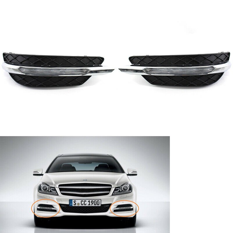 2X LED Daytime Running Light Fog Lamp DRL For Mercedes Benz W204 C-Class 12-14 Y