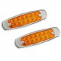 12 Pack Amber 12 LED Sealed Side Marker Clearance Light Fish Shape Truck Trailer