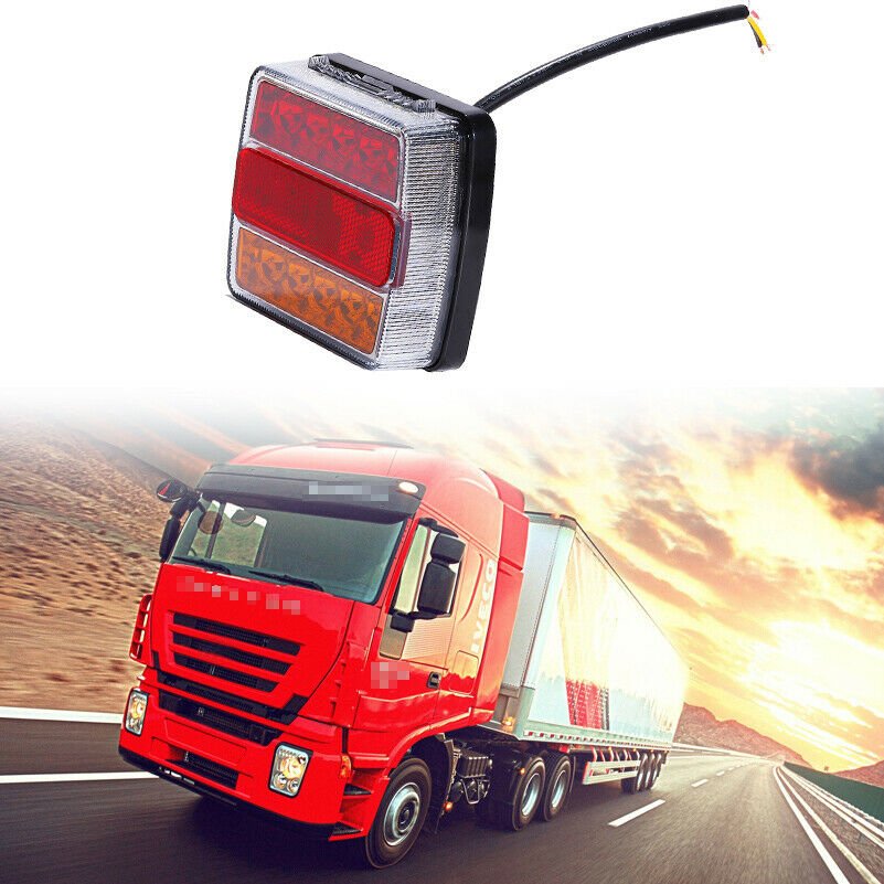 2Pcs 16 LED Light Trailer Lights Rear Tail Stop Indicator Caravan Van Boat Truck