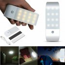 12LED PIR Auto Motion Sensor Closet Night Light USB Rechargeable Wardrobe Lamp Y