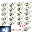 20Pcs Super White T10 Wedge 5-SMD 5050 LED Light Bulbs W5W 2825 192 168 194