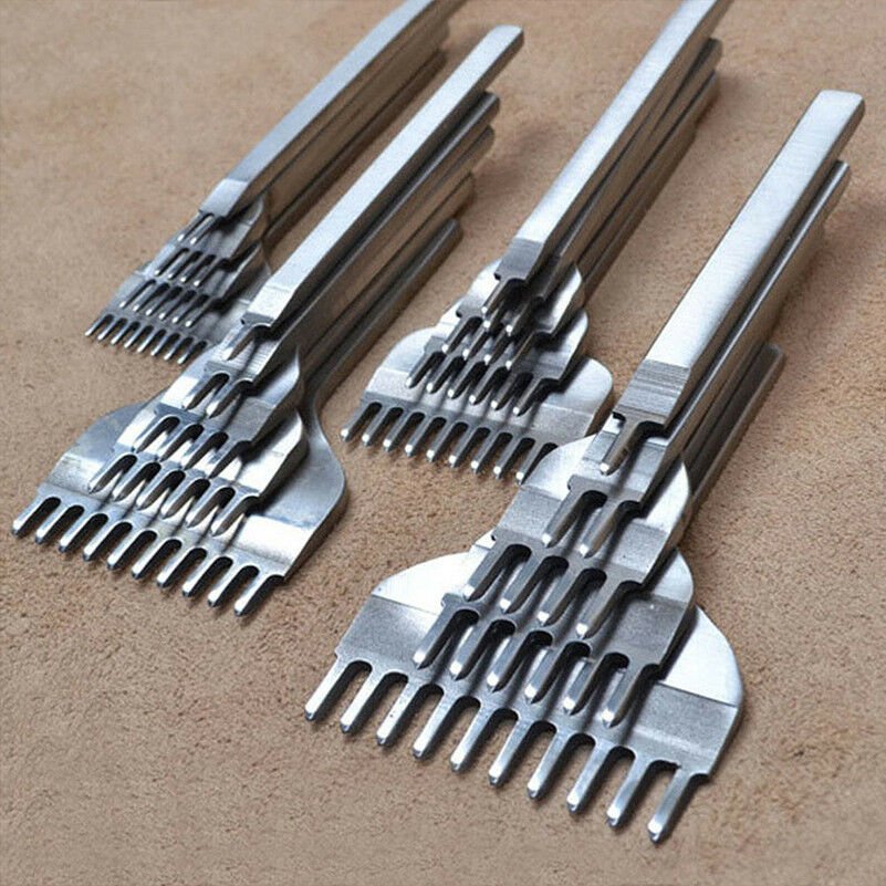 3/4/5/6mm Leather Craft Tools Hole Punches Stitching Punch Tool 1+2+4+6 Prong