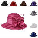 Women Lady Kentucky Derby Church Bridal Wedding Hat Wide Brim Dress Hat Y