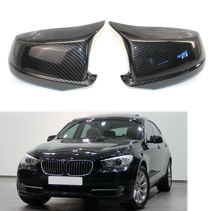 2&Atilde;� Auto Car Left & Right Side Rearview Mirror Cap Covers Carbon Fiber Look ABS