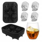 Skull Shape 3D Ice Cube Mold Maker Bar Party Silicone Trays Chocolate Mould Gift