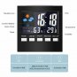 Digital Display Thermometer humidity clock Colorful LCD Alarm Calendar Weather Y