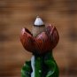 Lotus Leaf Flower Buddhist Burner Backflow Incense Burner +10Pcs Incense Cones Y