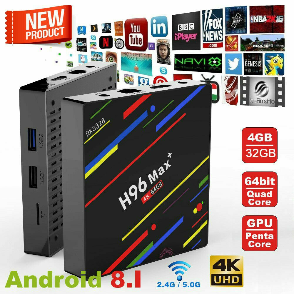 H96 MAX+smart 4K Android 8.1 4GB+32GB/64GB RK3328 Quad core wifi HD 1080P TV Box