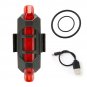 5 LED USB Rechargeable Bike Tail Light Bicycle Safety Cycling Warning Rear Lamp