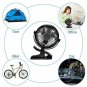 Black Portable Fan Rechargeable Battery Mini Oscillating Clip On Desk Stroller Y