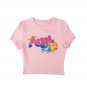 Womens Ladies Short Sleeve Crop Top T-Shirt Vest Round Neck Stretch Plain