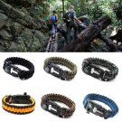 Paracord Survival Bracelet Compass Flint Fire Starter Scraper Whistle Gear Kit Y